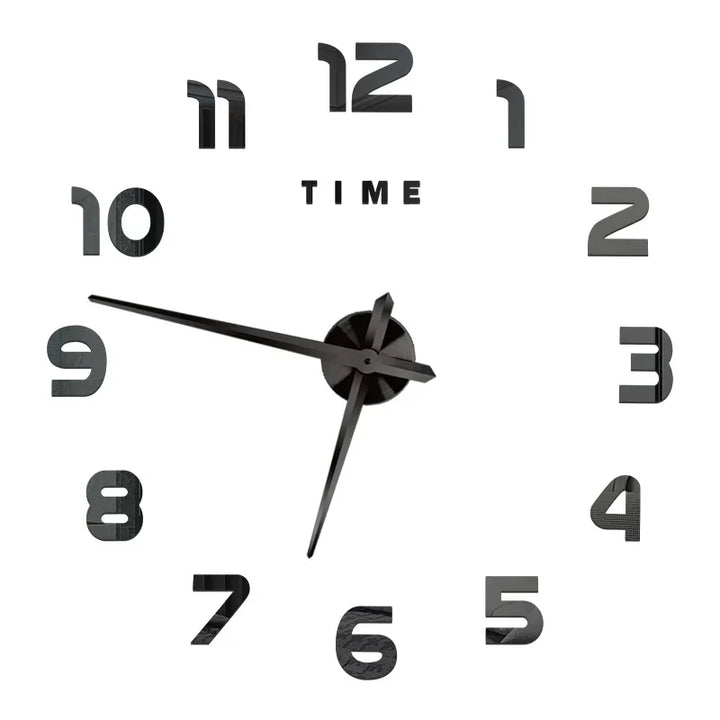 Large DIY 3D Mirror Acrylic Wall Clock for Kitchen, Dining Room, Living Room | Skanto