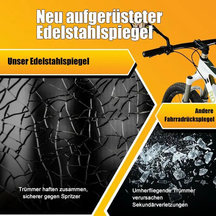 Skanto | Sykkel speil laget av rustfritt stål – bruddikkert & 360° roterbar for mer sikkerhet