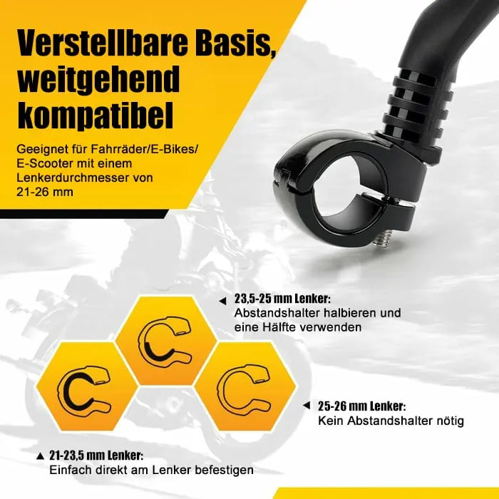 Skanto | Sykkel speil laget av rustfritt stål – bruddikkert & 360° roterbar for mer sikkerhet