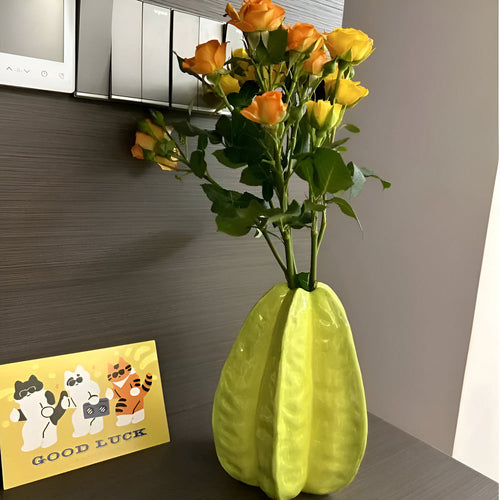 Skanto | Håndlaget Keramisk Blomsterkrukke i Stjernefruktform