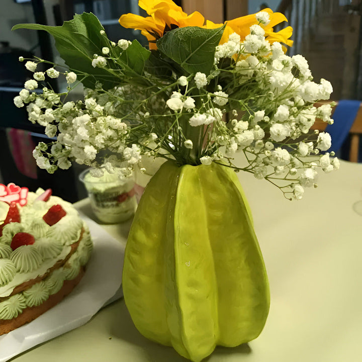 Skanto | Håndlaget Keramisk Blomsterkrukke i Stjernefruktform