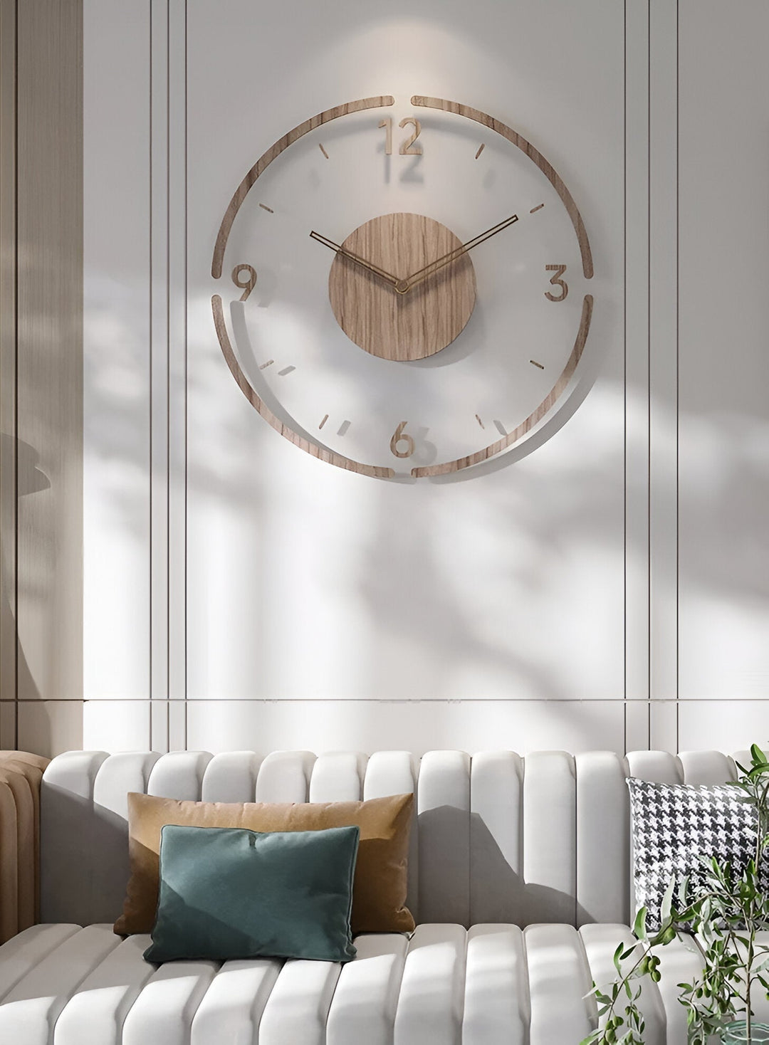 Transparente Wanduhr av ClearWood – gir Quarzwerk med Holzdetaljer