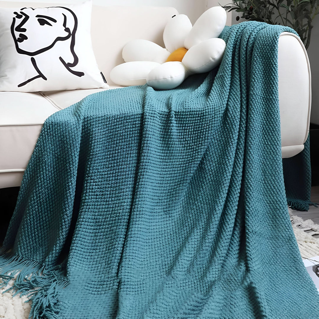 Skanto | KNITCOVE – Stilig strikket fleece teppe