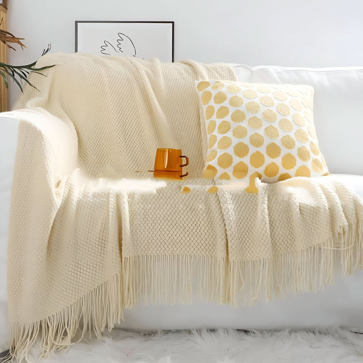 Skanto | KNITCOVE – Stilig strikket fleece teppe