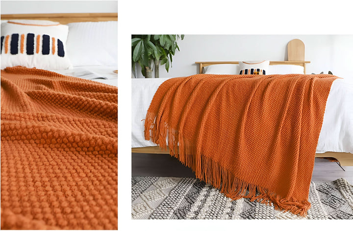 Skanto | KNITCOVE – Stilig strikket fleece teppe