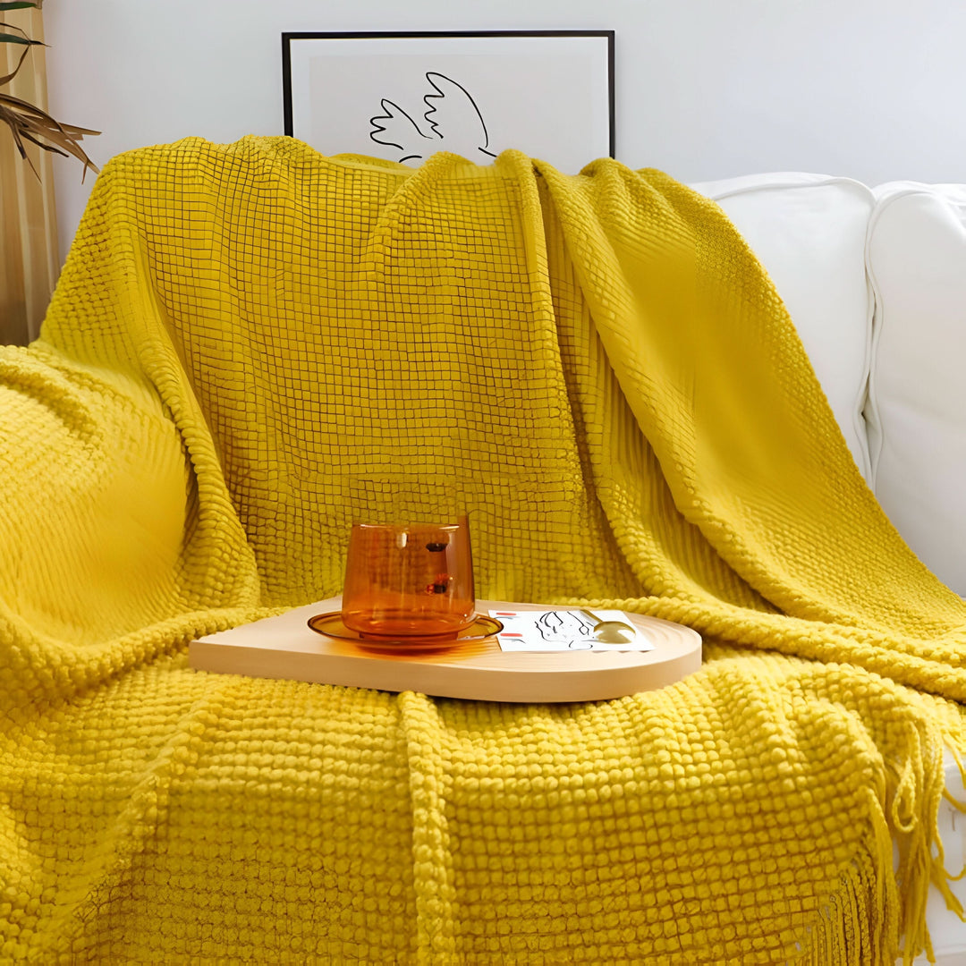 Skanto | KNITCOVE – Stilig strikket fleece teppe