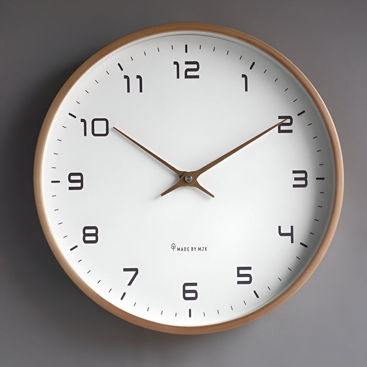 Skanto | Skandinavisk Treveggklokke Minimalistisk Design for Stue, Kontor og Kjøkken