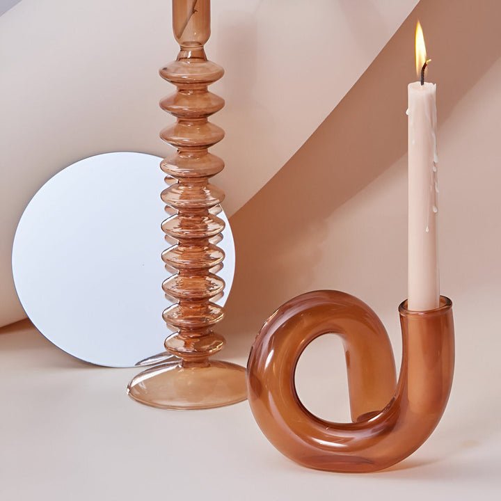 Skanto | Elegant glassvase med integrert lysestake