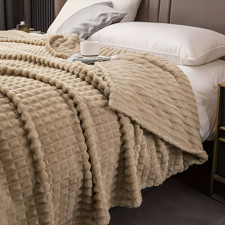 Skanto | EliteWave Plaid - Ultrafluffy strukturert koralfleece teppe