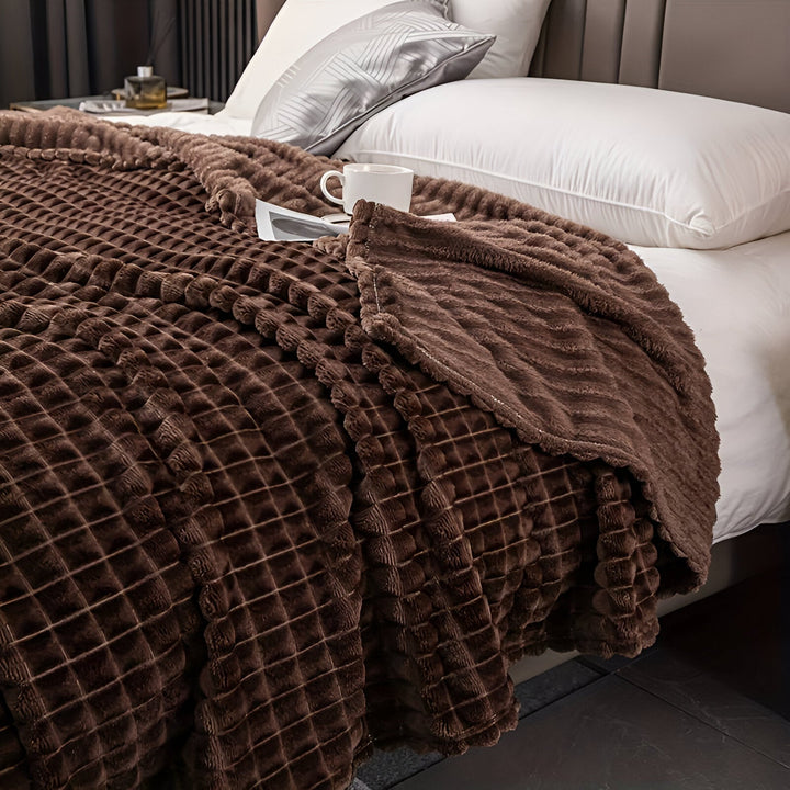 Skanto | EliteWave Plaid - Ultrafluffy strukturert koralfleece teppe