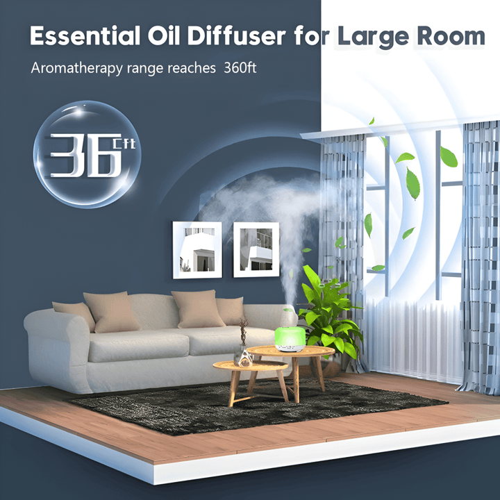 Skanto | LED Aroma Diffuser med Bluetooth-høyttaler og luftfukter