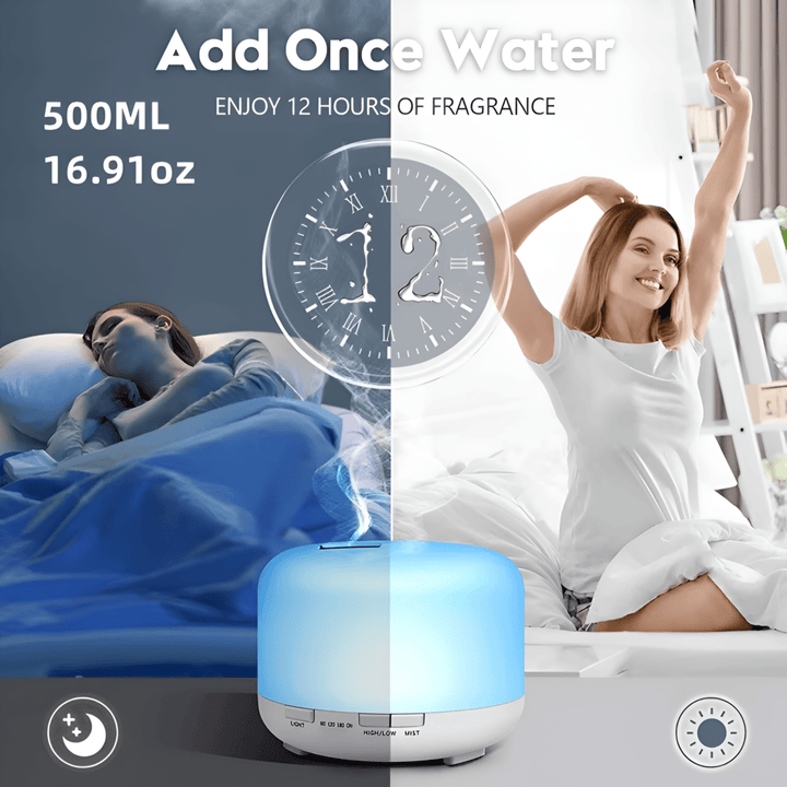 Skanto | LED Aroma Diffuser med Bluetooth-høyttaler og luftfukter