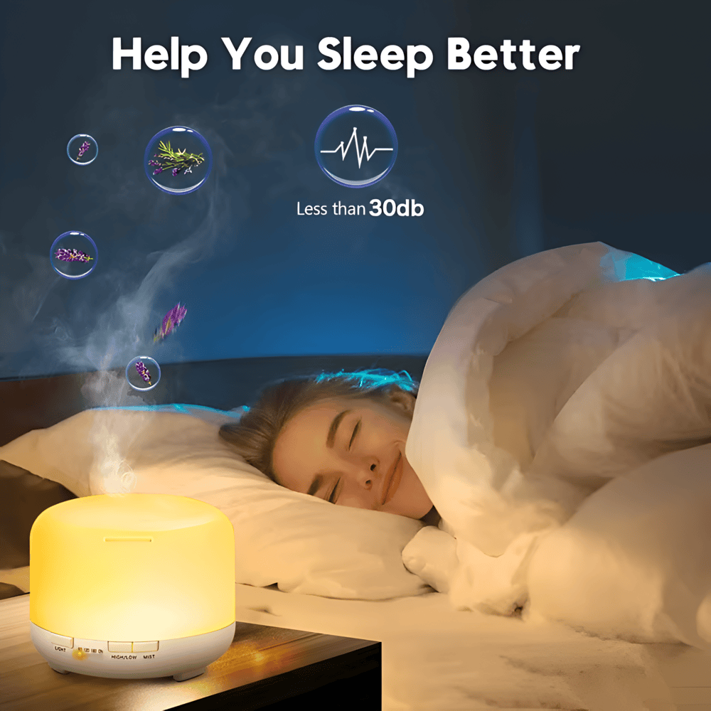 Skanto | LED Aroma Diffuser med Bluetooth-høyttaler og luftfukter