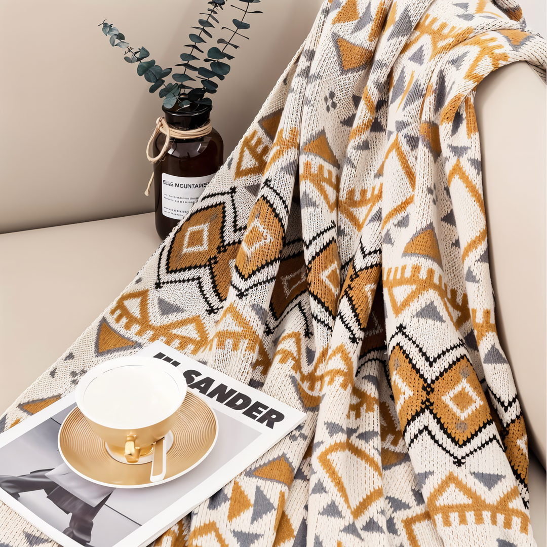 Skanto | VIVIDLOOM – Geometrisk Boho Fleece Teppe