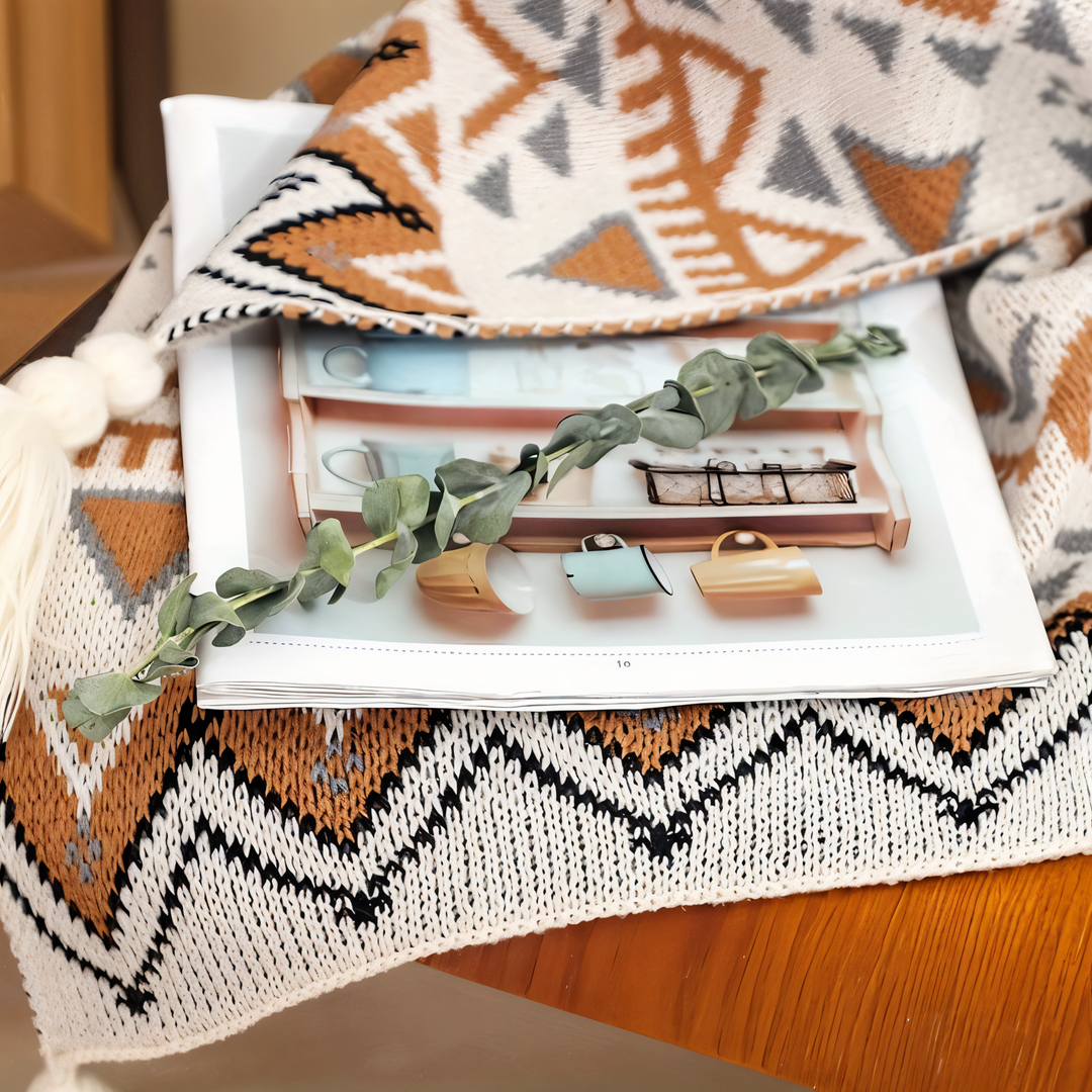 Skanto | VIVIDLOOM – Geometrisk Boho Fleece Teppe