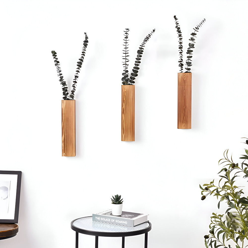 Skanto | Tre veggvase | Rektangulær plantehylle 30 cm