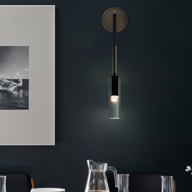 Minimalist vegglampe med røykglass – Orvane | Skanto