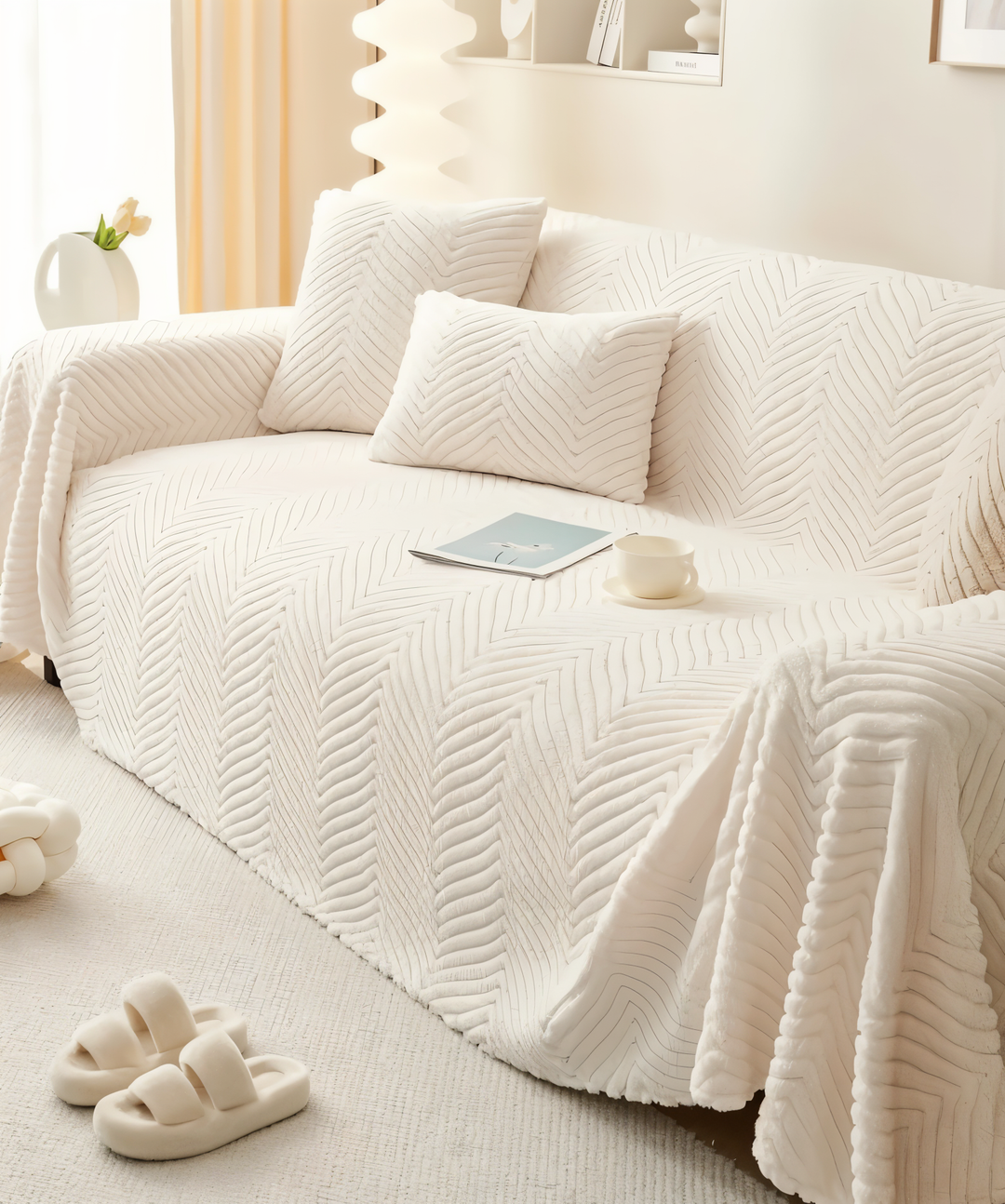 Skanto | LuxuraWrap Sofa Cover – Non‑Slip Pet‑Friendly Couch Protector