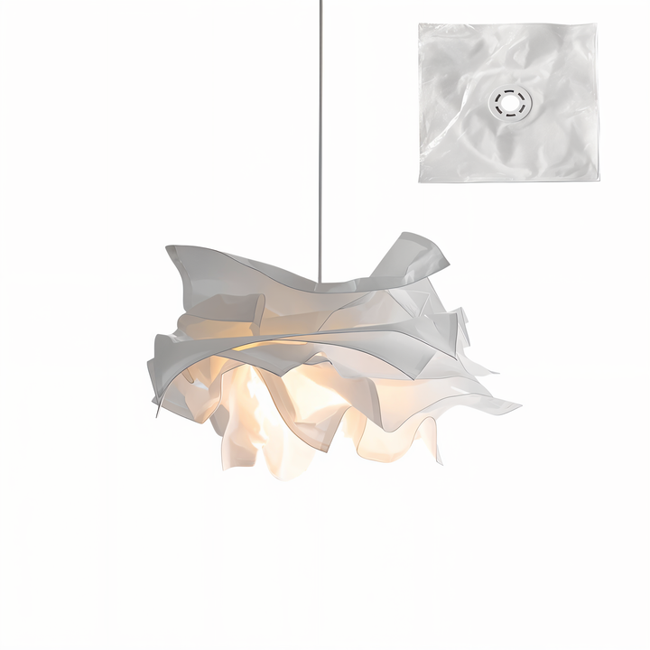 ShadeGlow Justerbar Pendellampe med Skulpturert Papirskjerm Design Skanto