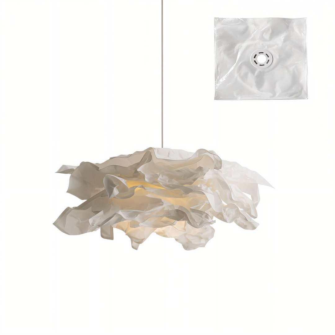 ShadeGlow Justerbar Pendellampe med Skulpturert Papirskjerm Design Skanto