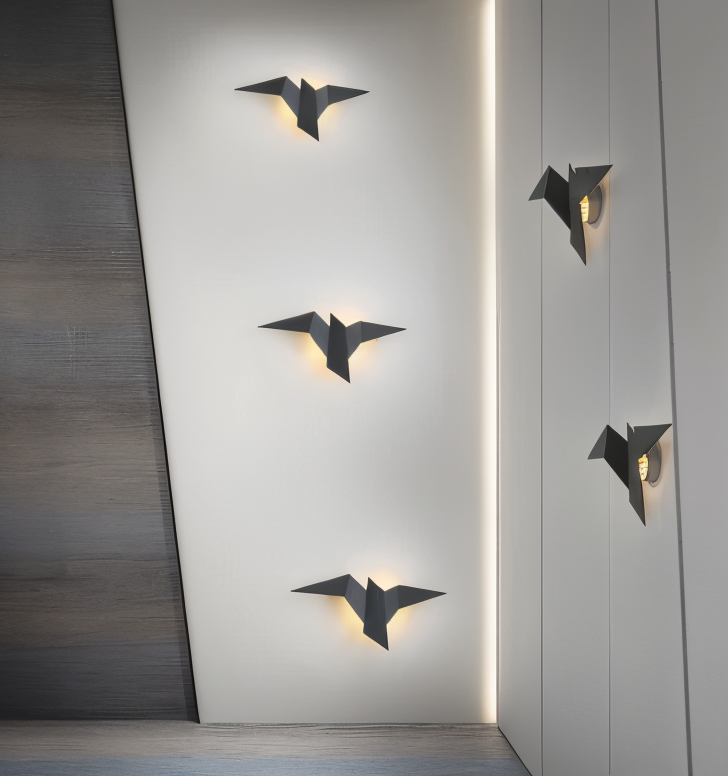 Skanto | OriTori Vegglampe - Geometrisk Origami Fugl Vegglampe - Japansk Stil Vegglampe Design