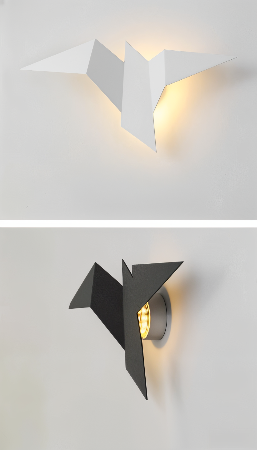 Skanto | OriTori Vegglampe - Geometrisk Origami Fugl Vegglampe - Japansk Stil Vegglampe Design