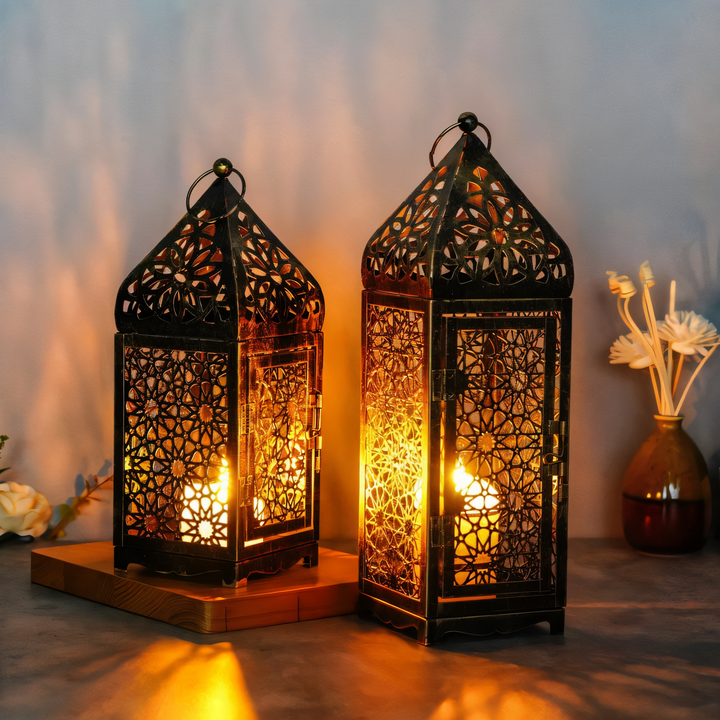 Skanto | Dekorativt Jernlysholder med Arabesque-Mønster