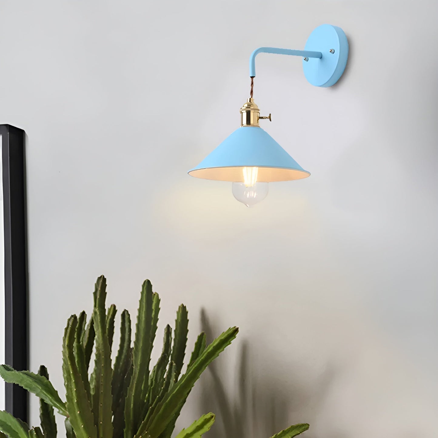Norvo | Retro Vintage Vegglampe - Vintage-inspirert Kjegle Metall Vegglampe