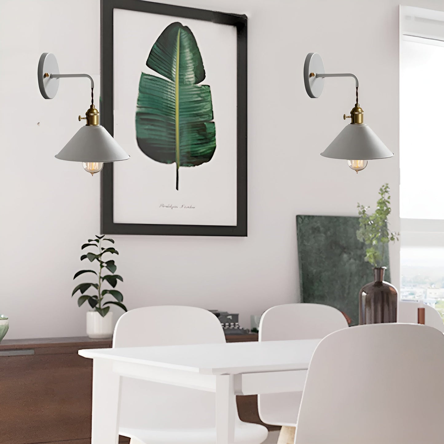 Norvo | Retro Vintage Vegglampe - Vintage-inspirert Kjegle Metall Vegglampe