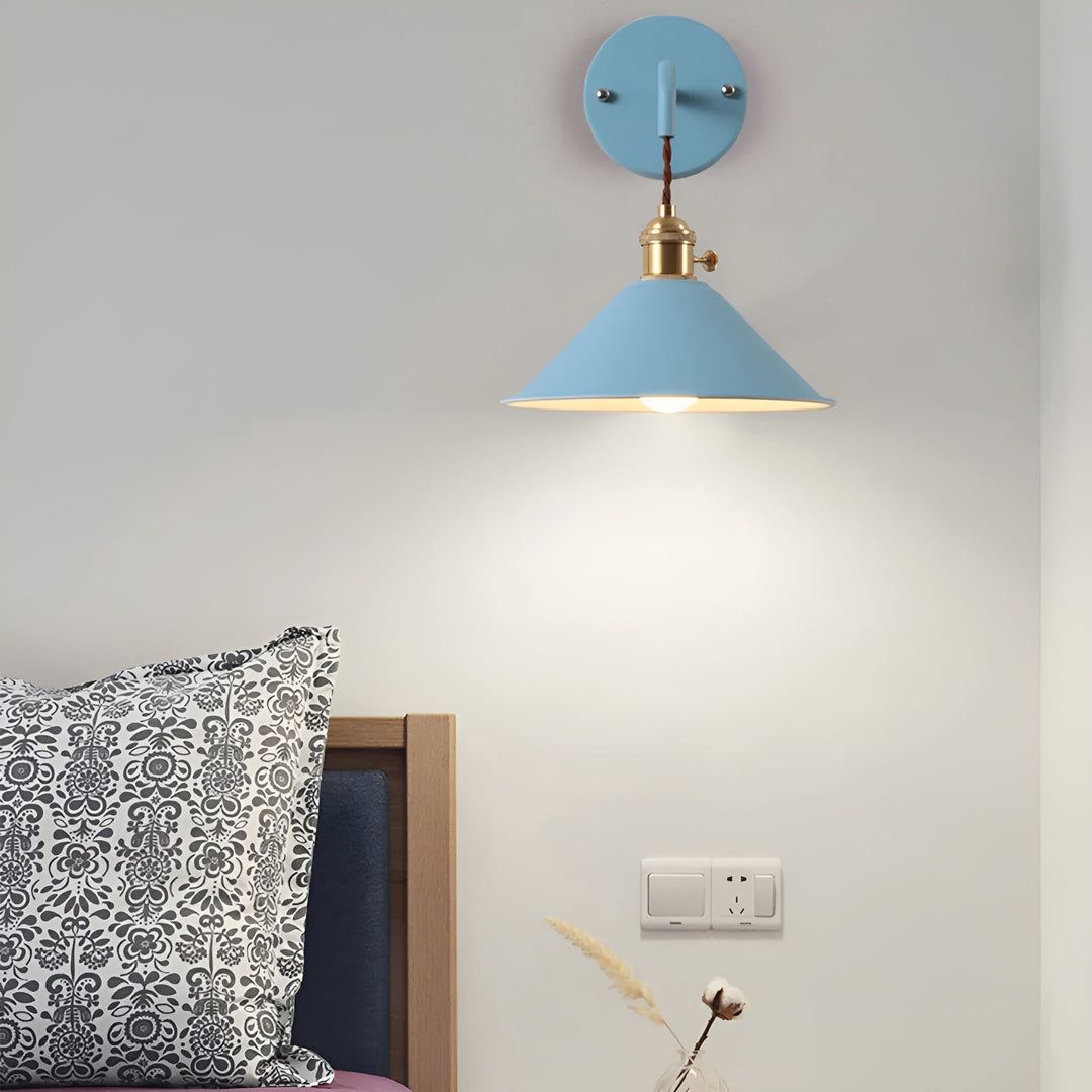 Skanto | Retro Vintage Vegglampe - Vintage-inspirert Kjegle Metall Vegglampe