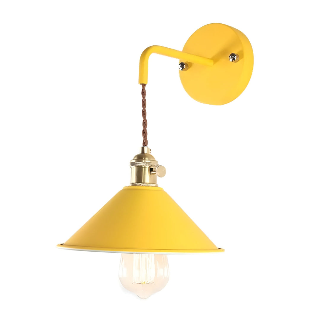Skanto | Retro Vintage Vegglampe - Vintage-inspirert Kjegle Metall Vegglampe