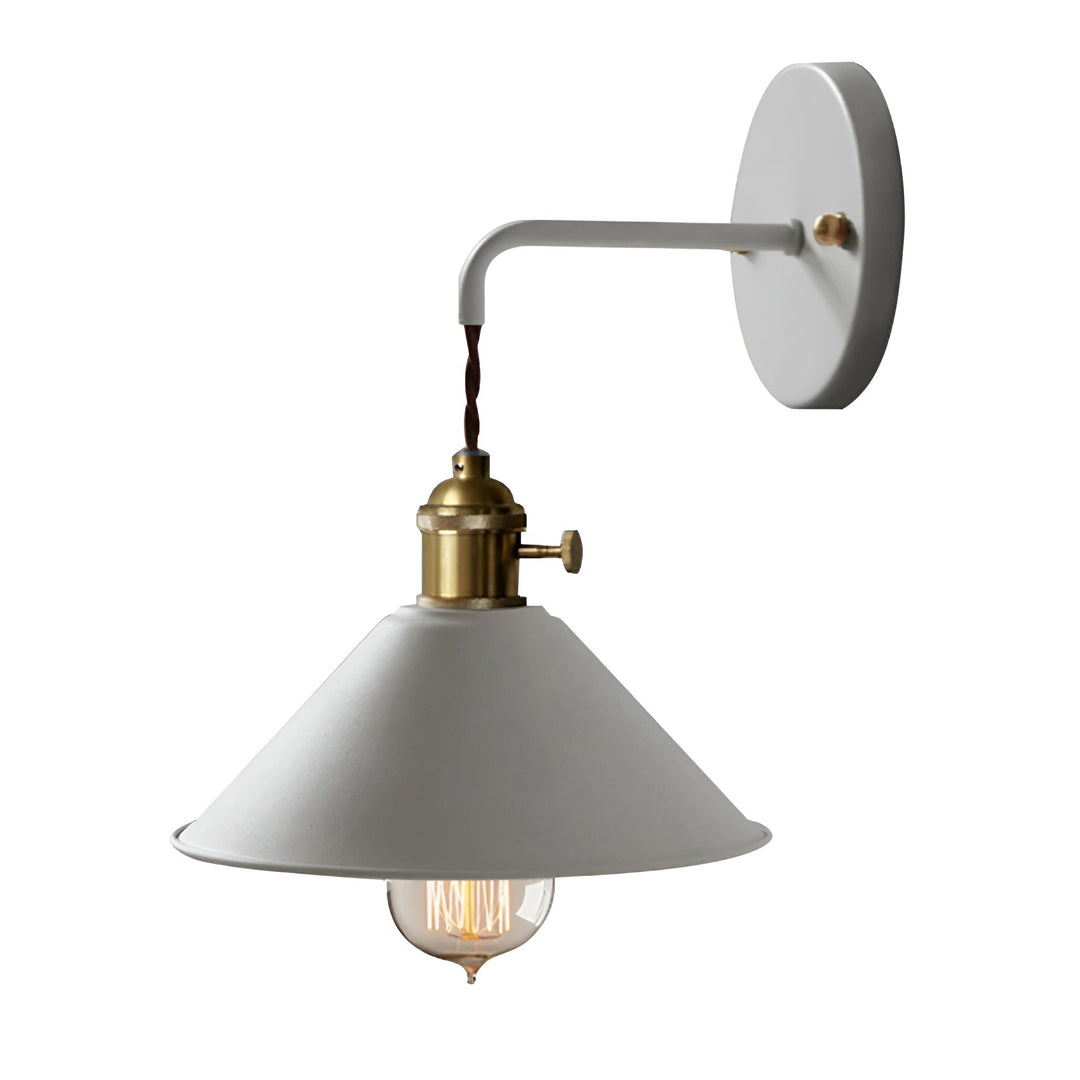 Skanto | Retro Vintage Vegglampe - Vintage-inspirert Kjegle Metall Vegglampe