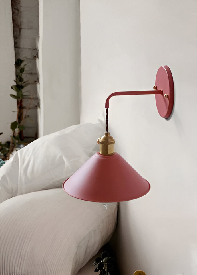 Skanto | Retro Vintage Vegglampe - Vintage-inspirert Kjegle Metall Vegglampe