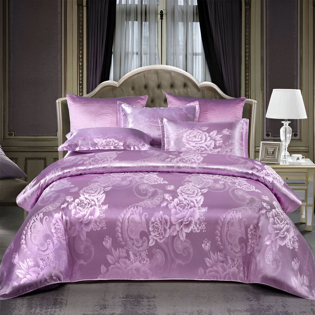 SILKLOFT – Elegantes Satin-Jacquard-Bettwäscheset
