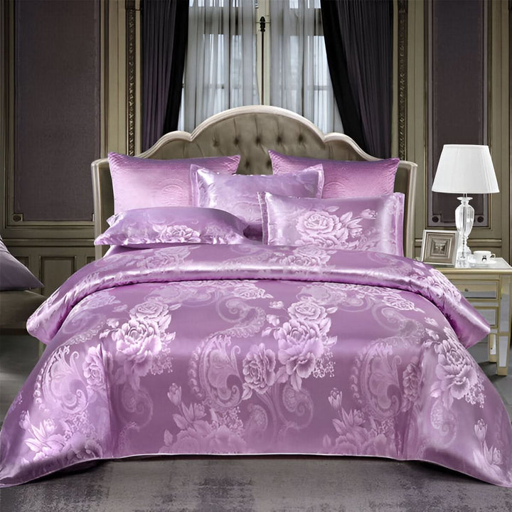 SILKLOFT – Elegantes Satin-Jacquard-Bettwäscheset