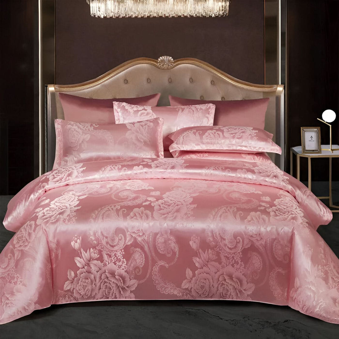 SILKLOFT – Elegantes Satin-Jacquard-Bettwäscheset
