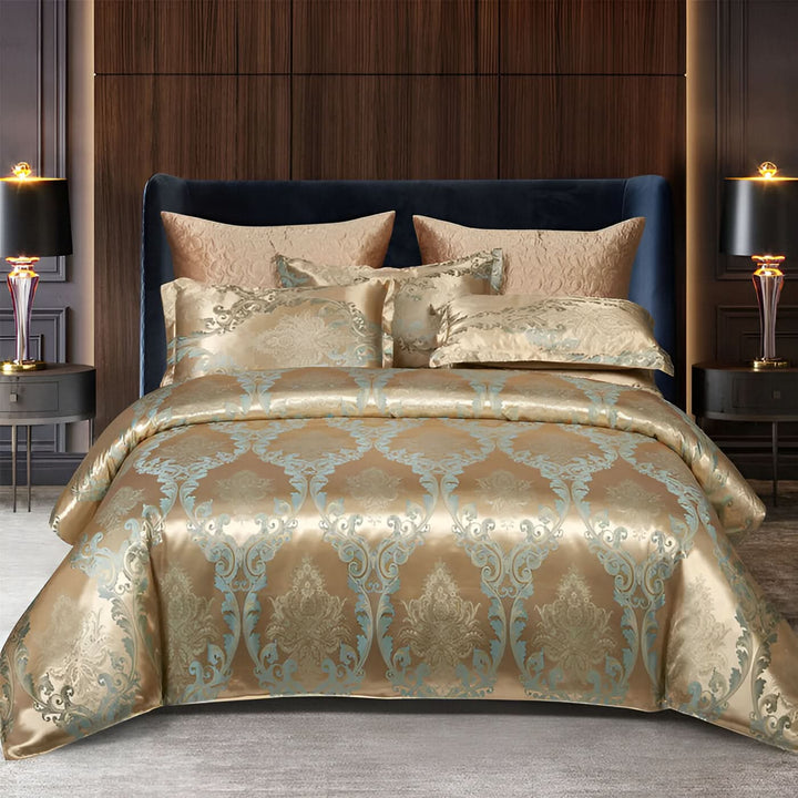 SILKLOFT – Elegantes Satin-Jacquard-Bettwäscheset