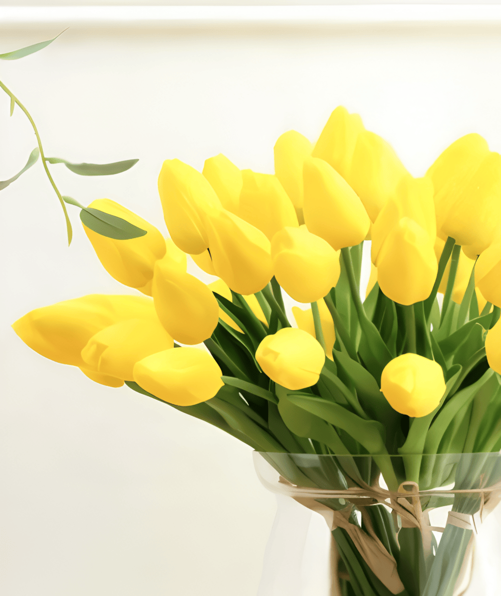 Norvo | Sett med 6 realistiske kunstige tulipanbuketter for hjem, hage og festdekorasjon