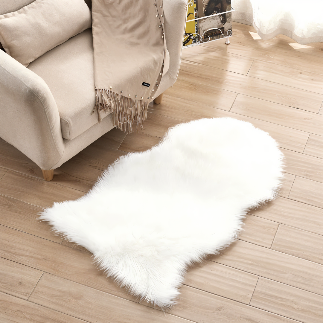 Skanto | ShearLuxe Faux Fur Teppe – Myk Imitasjon Saueskinn for Hjemmedekorasjon