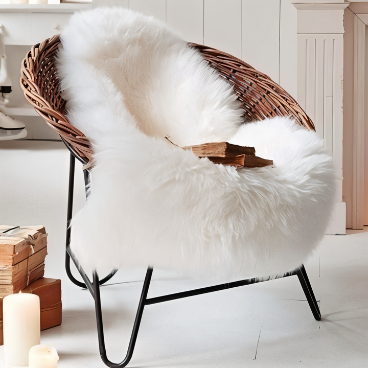 Skanto | ShearLuxe Faux Fur Teppe – Myk Imitasjon Saueskinn for Hjemmedekorasjon