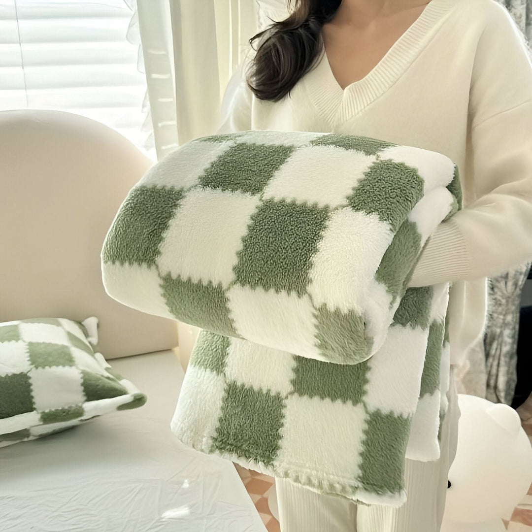 Skanto | SNUGSPOT – Fargerik Rutete Fleece Teppe