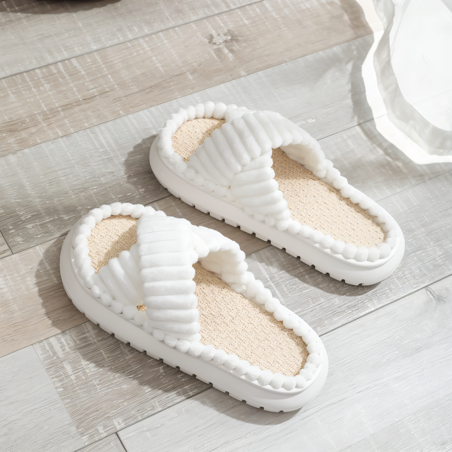 Norvo | Sofie - Plush Lined Slippers with Cross Band