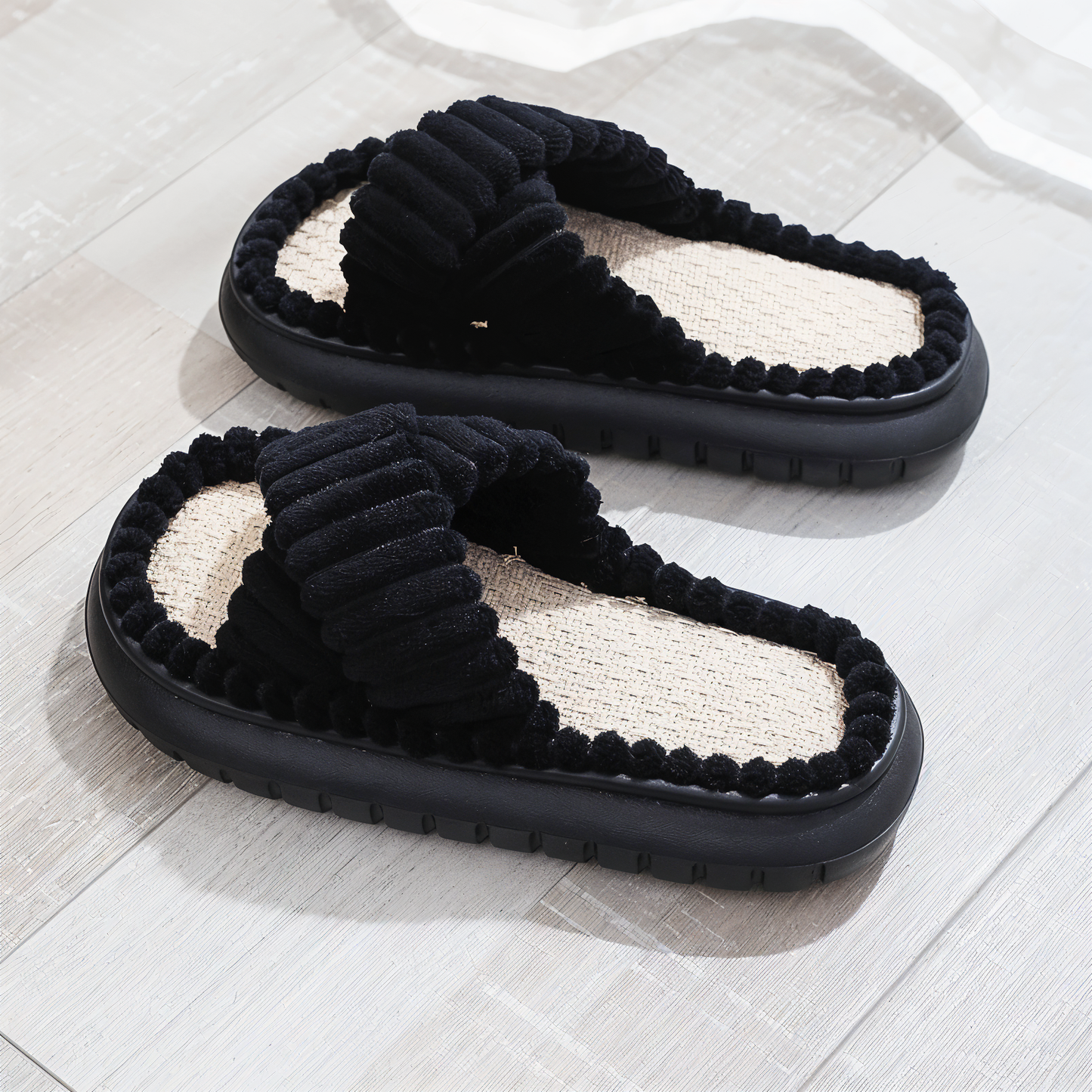 Norvo | Sofie - Plush Lined Slippers with Cross Band