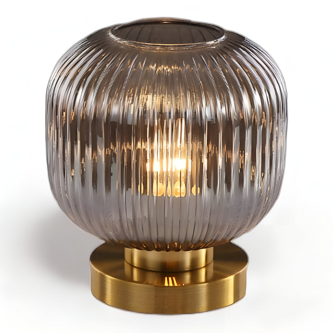 Skanto | Nordisk Bordlampe med Ribbebehandlet Glass