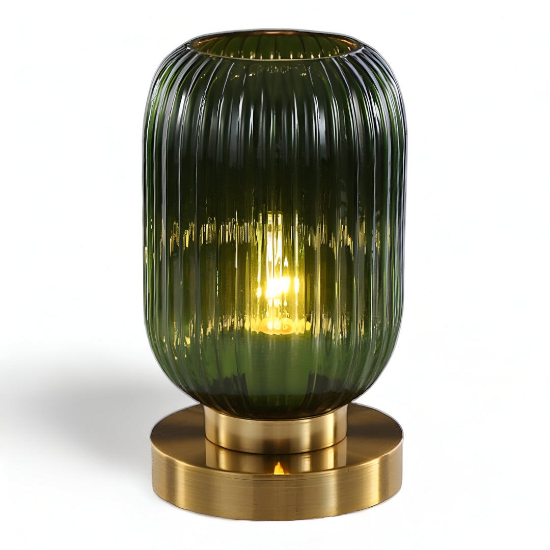 Skanto | Nordisk Bordlampe med Ribbebehandlet Glass