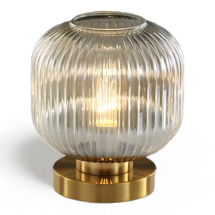 Skanto | Nordisk Bordlampe med Ribbebehandlet Glass