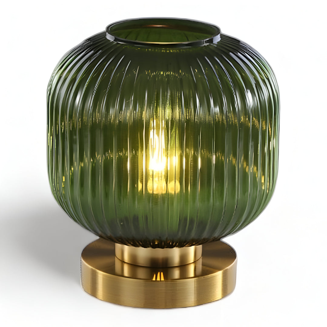 Skanto | Nordisk Bordlampe med Ribbebehandlet Glass