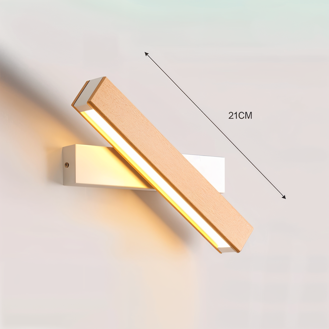 Skanto | TwistLED Vegglampe - 360° roterbar rektangulær LED vegglampe laget av tre