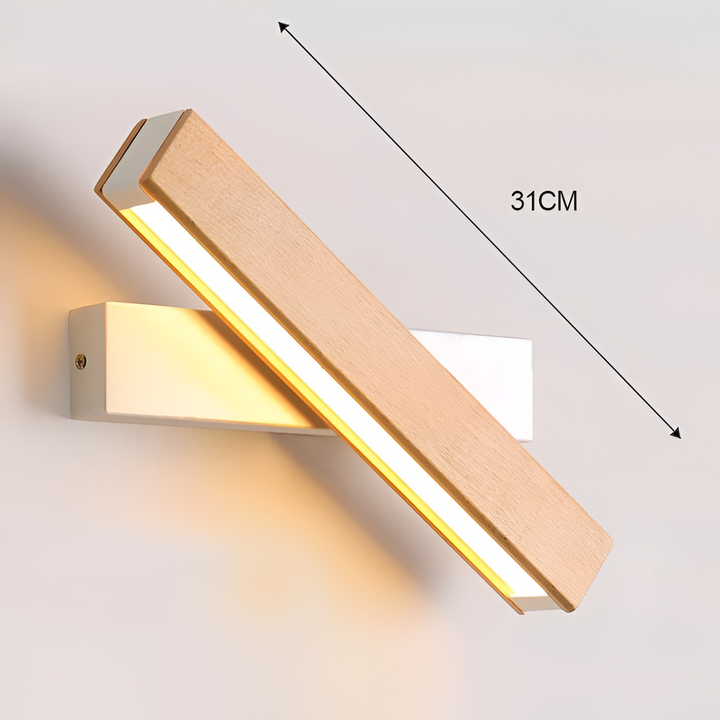 Skanto | TwistLED Vegglampe - 360° roterbar rektangulær LED vegglampe laget av tre