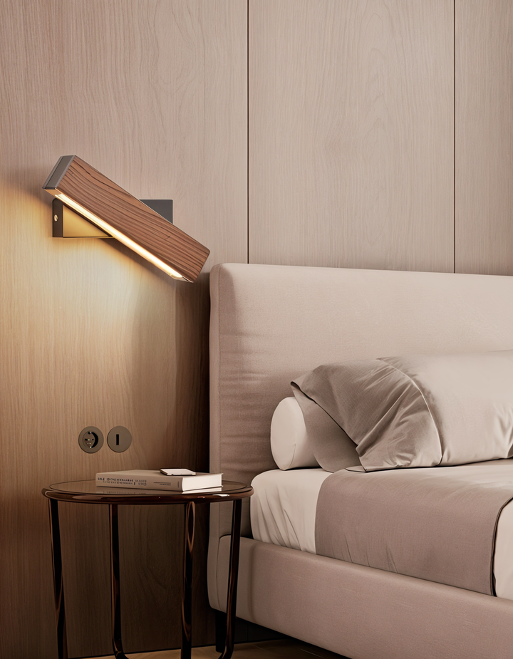 Skanto | TwistLED Vegglampe - 360° roterbar rektangulær LED vegglampe laget av tre
